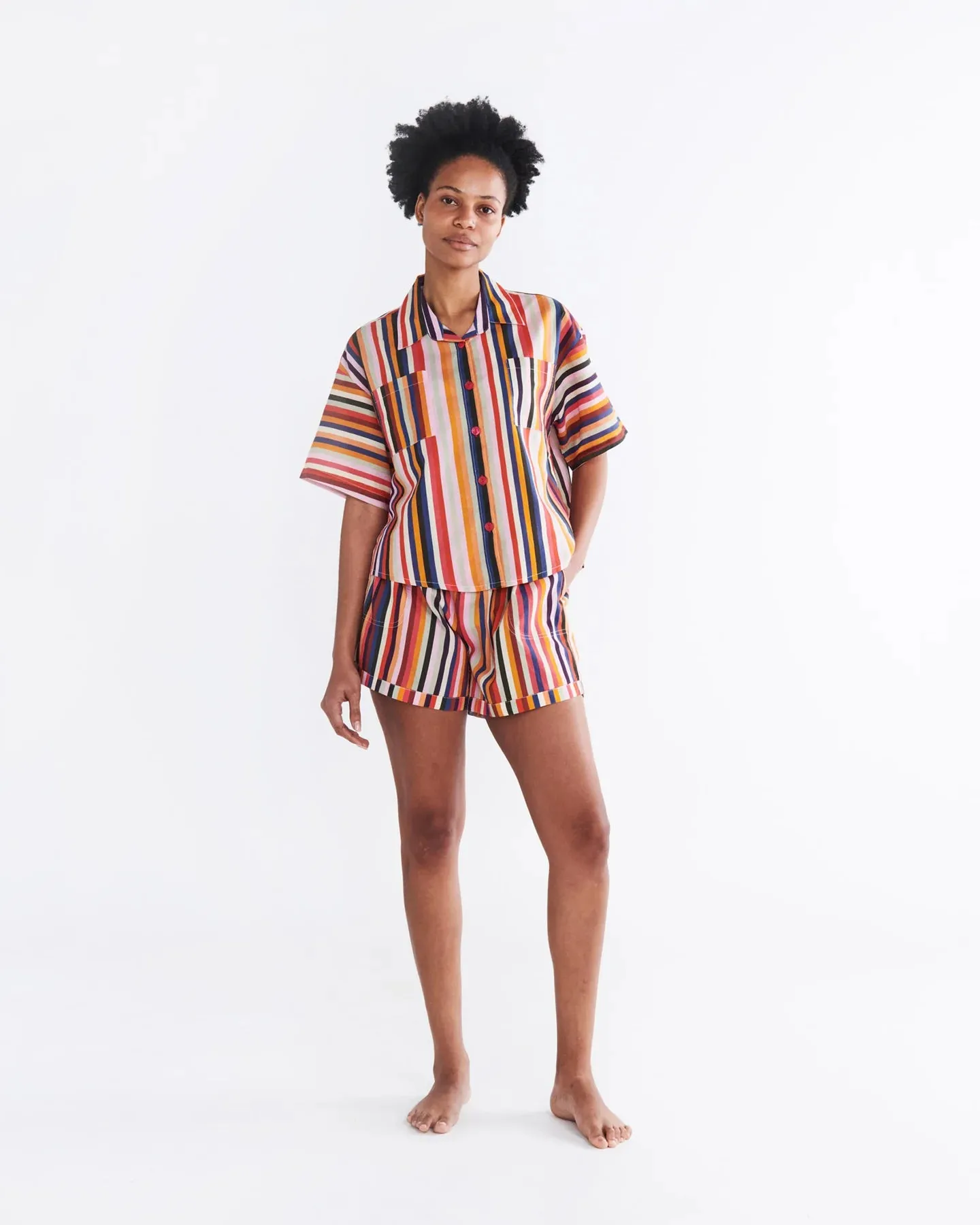 Kip & Co x The Vista Stripes Short Sleeve Shirt & Short Pyjama Set