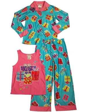 Komar Kids - Little Girls' 3 Piece Long Sleeve Pajamas