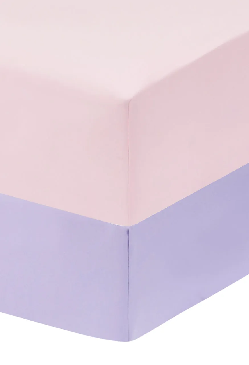 Lavender/Pink 2-Pack Fitted Crib Sheets