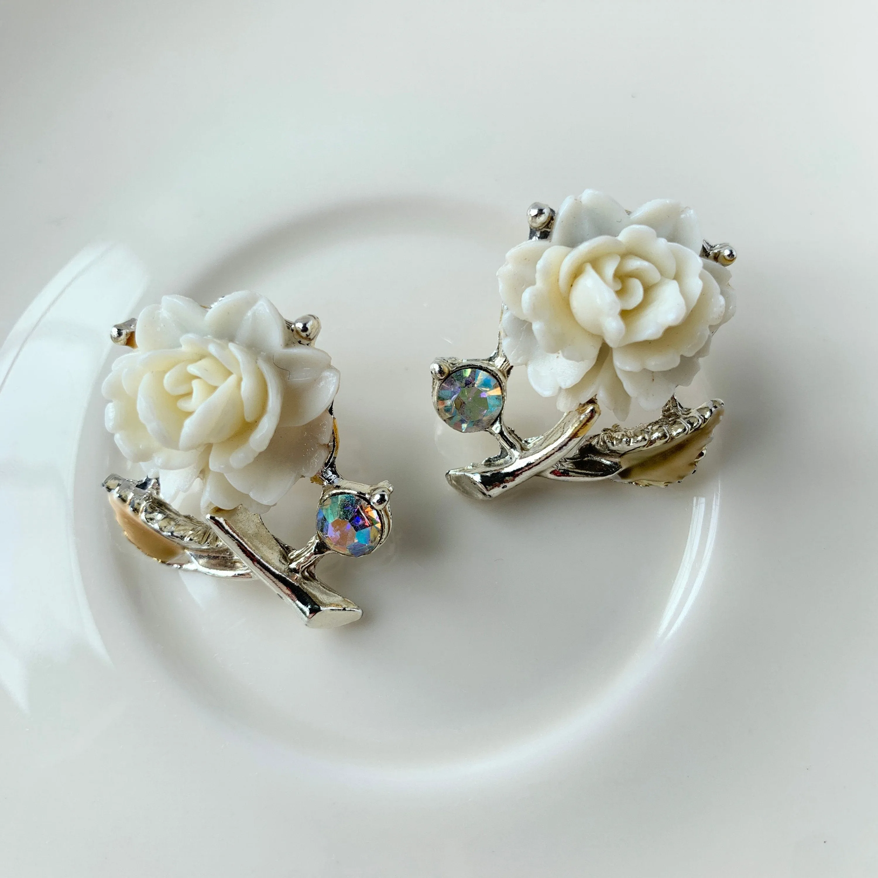 Lenora Dame Vintage Rose Post Earrings - One-of-a-Kind