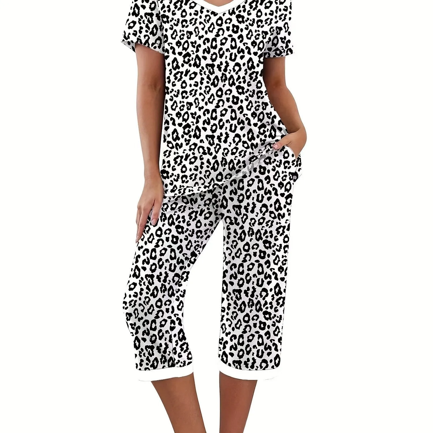 Leopard Print Lounge Set Stylish Womens Loungewear  Sleepwear