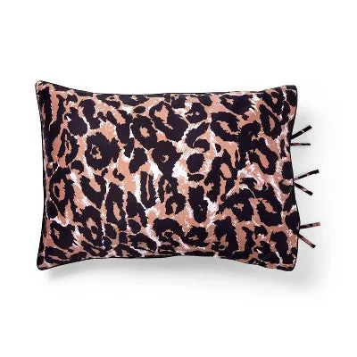 Leopard/Geranium Leaf Reversible Twin Comforter - DVF