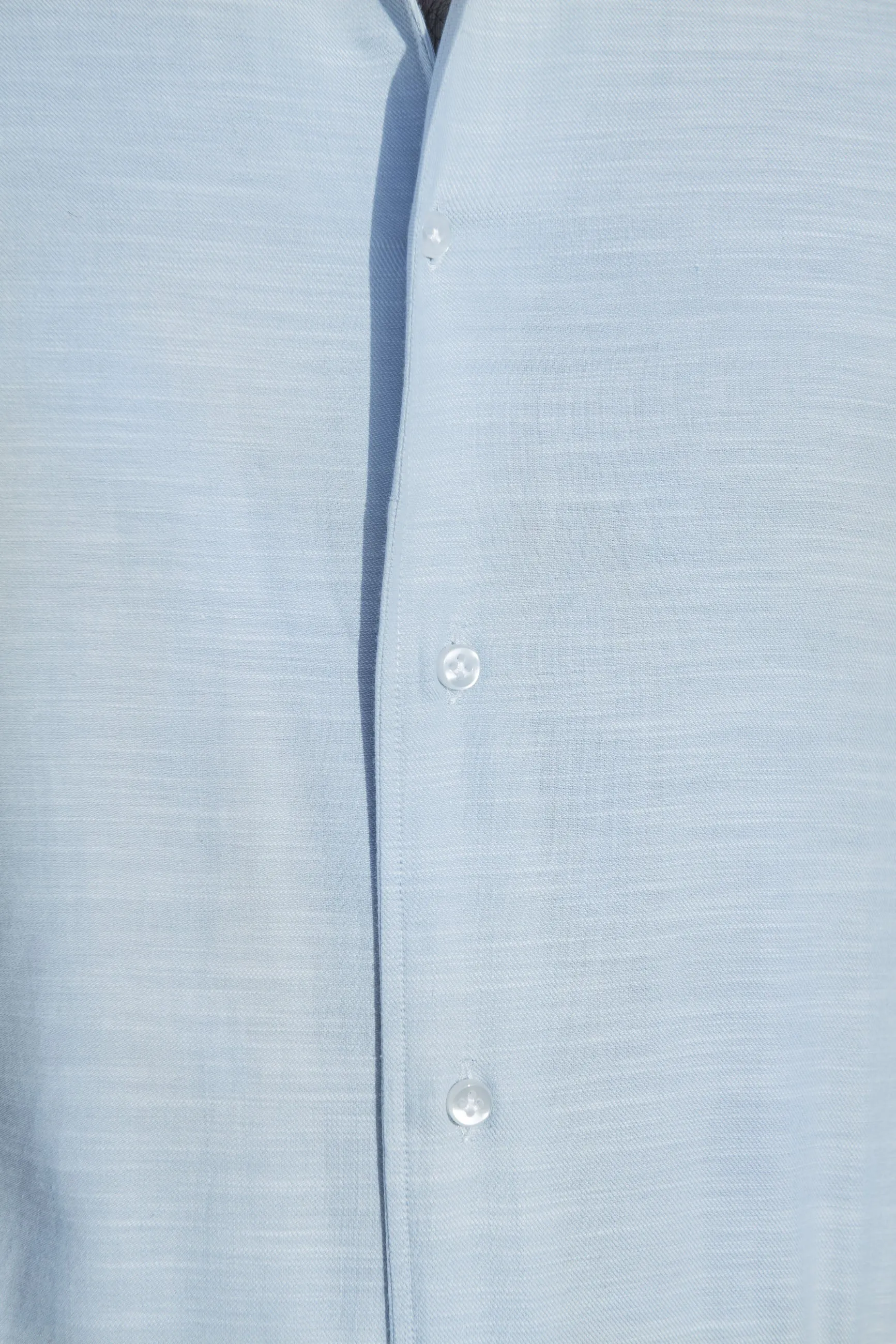 Light blue chambray cotton shirt - Made in Italy