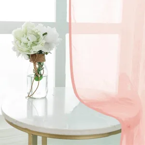 Linen textured Sheer Curtain for Living Room , Curtain for Bedroom, Readymade Curtain, Pack of 2 Curtains - Blush Pink