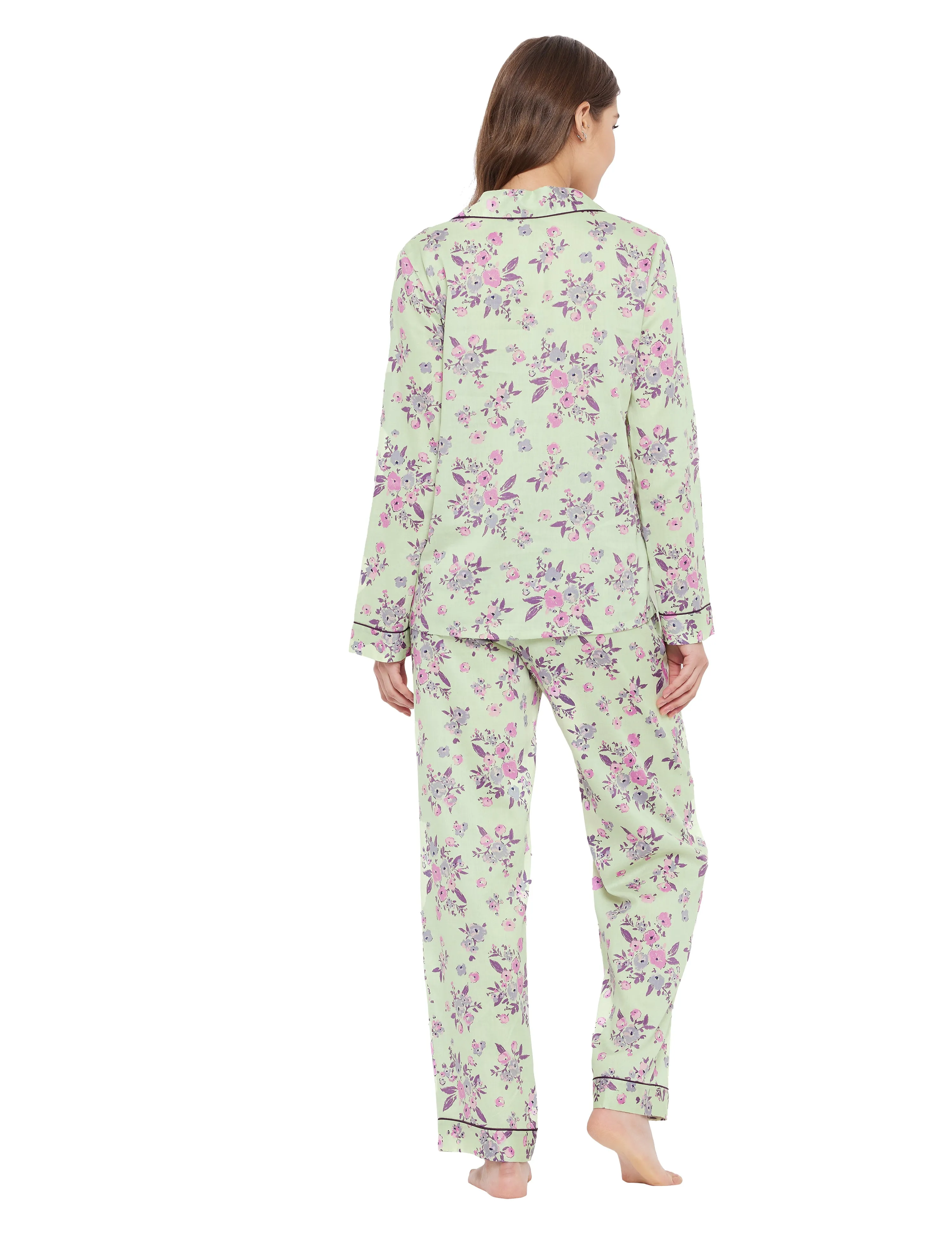 Lyla Cotton Satin Woven Printed Pajama Set