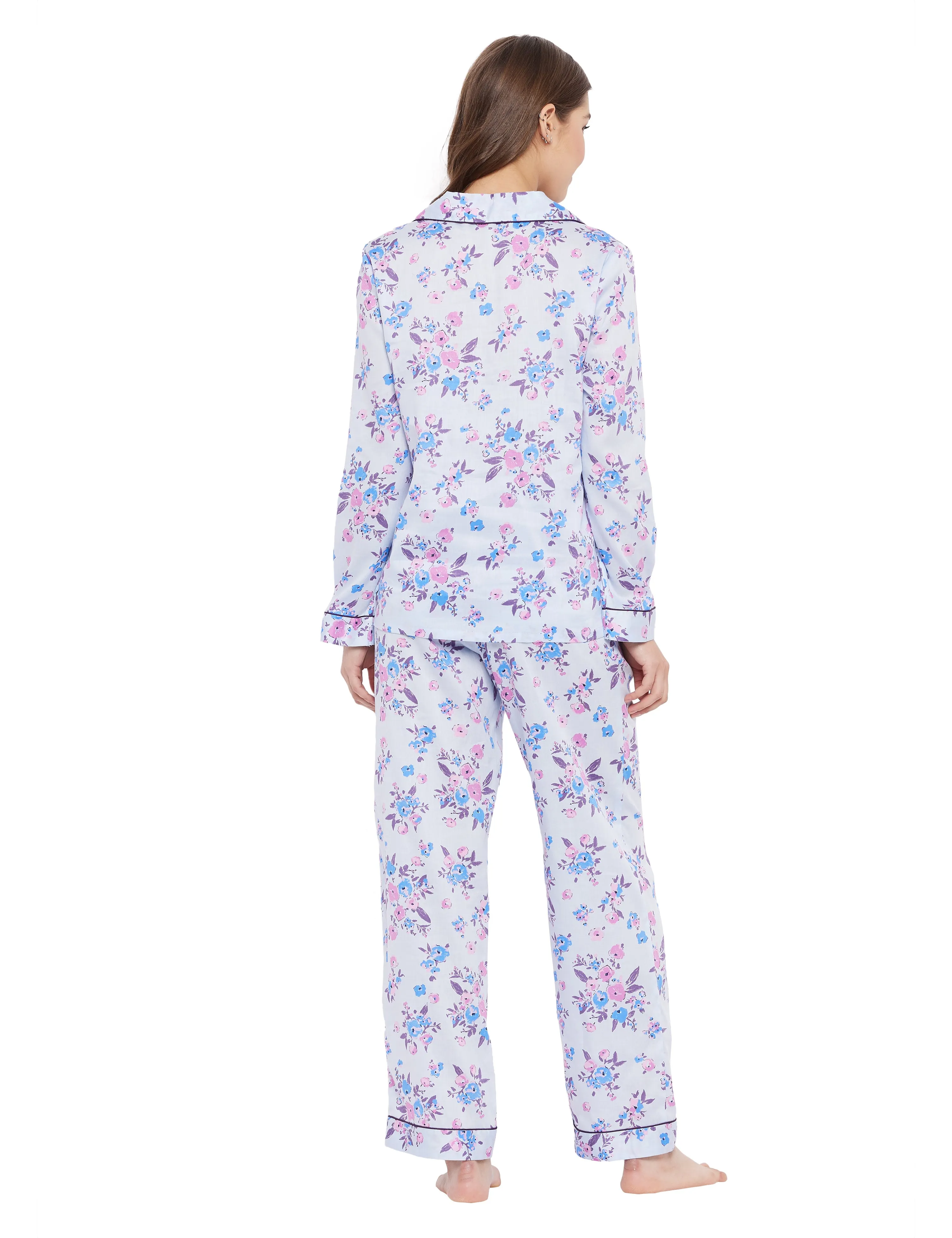 Lyla Cotton Satin Woven Printed Pajama Set