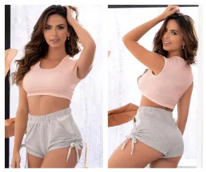 Mapale 7390 Two Piece Pajama Set. Top and Shorts Color Rose-Grey