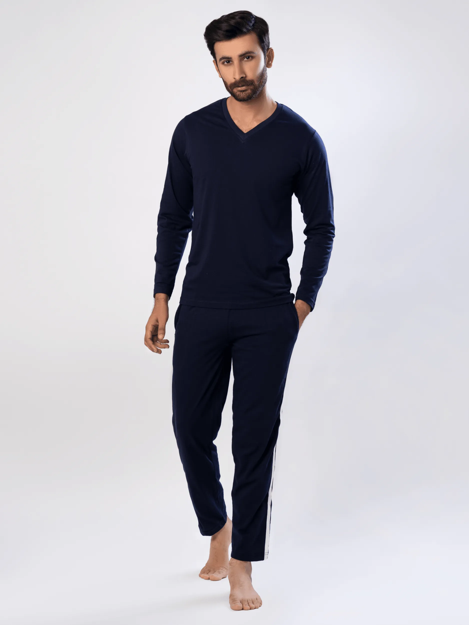 Men's Essential Night Suit (Full Sleeves) V-Neck