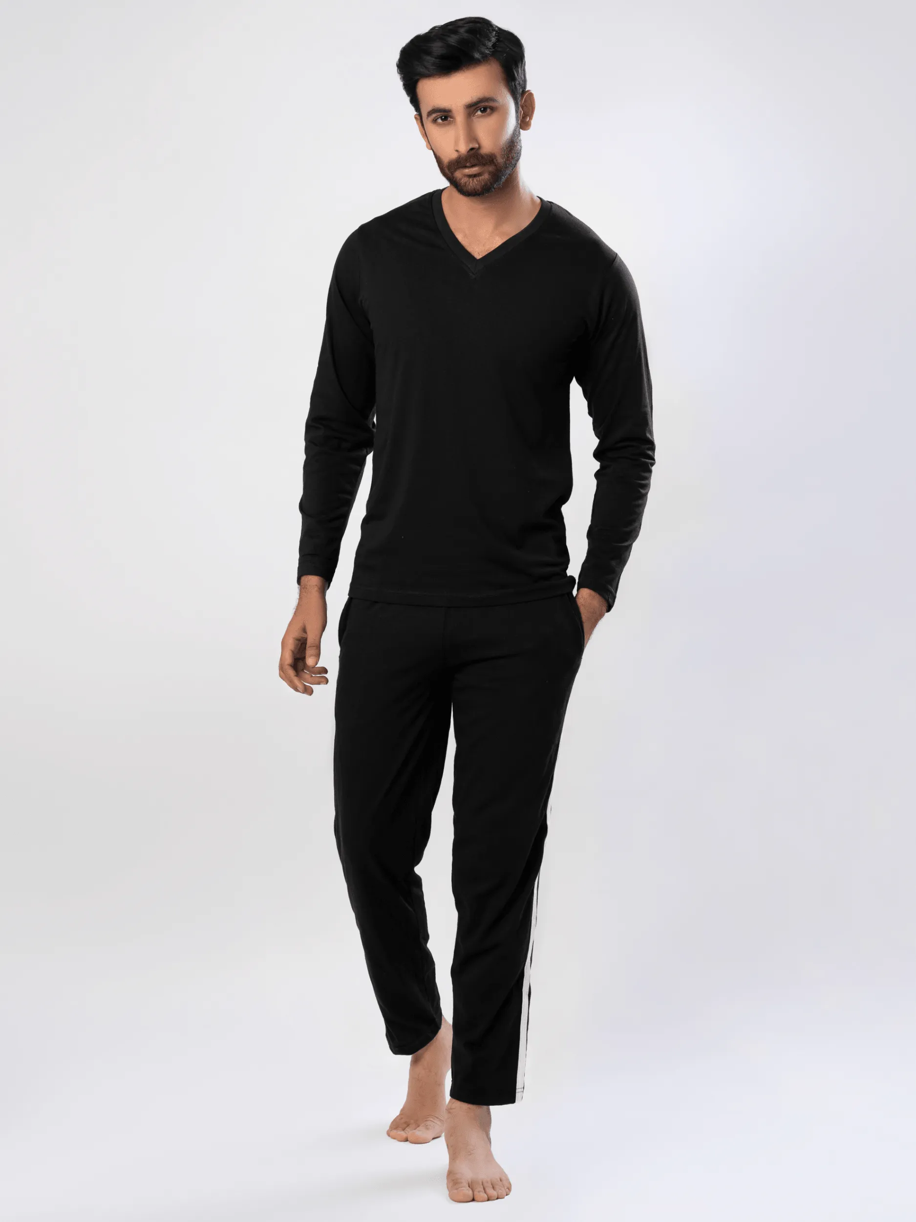 Men's Essential Night Suit (Full Sleeves) V-Neck