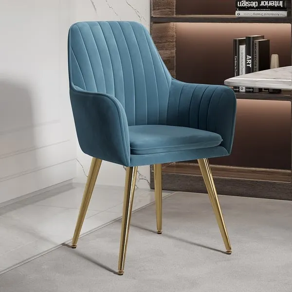 Modern Dining Chair Green Velvet Upholstered Dining Chairs With Arms