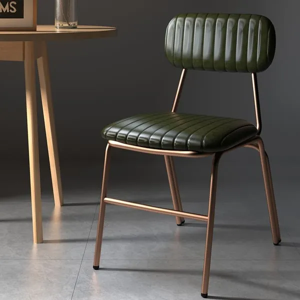 Modern Dining Chairs with Faux Leather Upholstered & Metal Frame