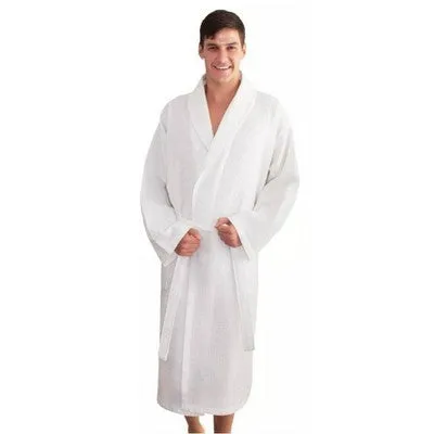 New - S/M Waffle Weave Unisex Bathrobe White - Linum Home Textiles