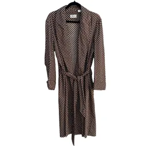 Ohrbach's Vintage Men's Brown White Retro Polka Dot Lightweight Grandpa Robe - S