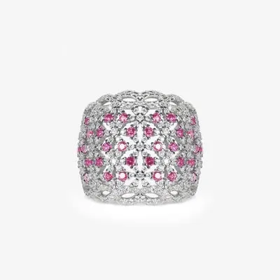 Opulent Orchid Blossom Silver Ring