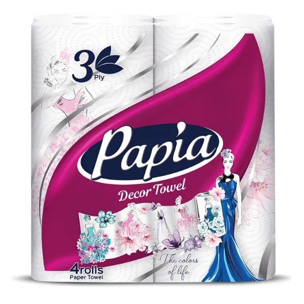 Papia 3ply Kitchen Towels Printed 4 Pack