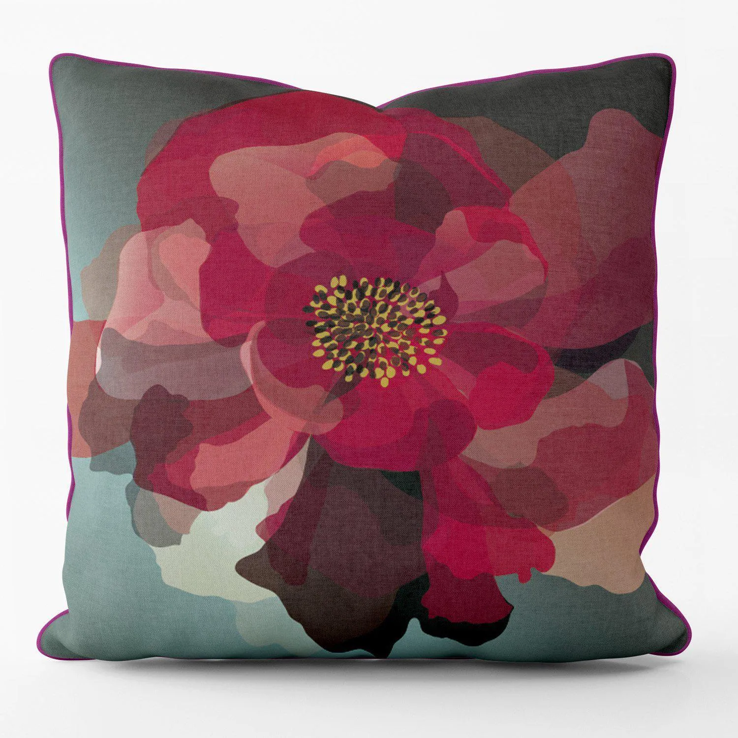 Patchwork Rose (Red) - Funky Art Cushion - FOG - House Of Turnowsky Pillows