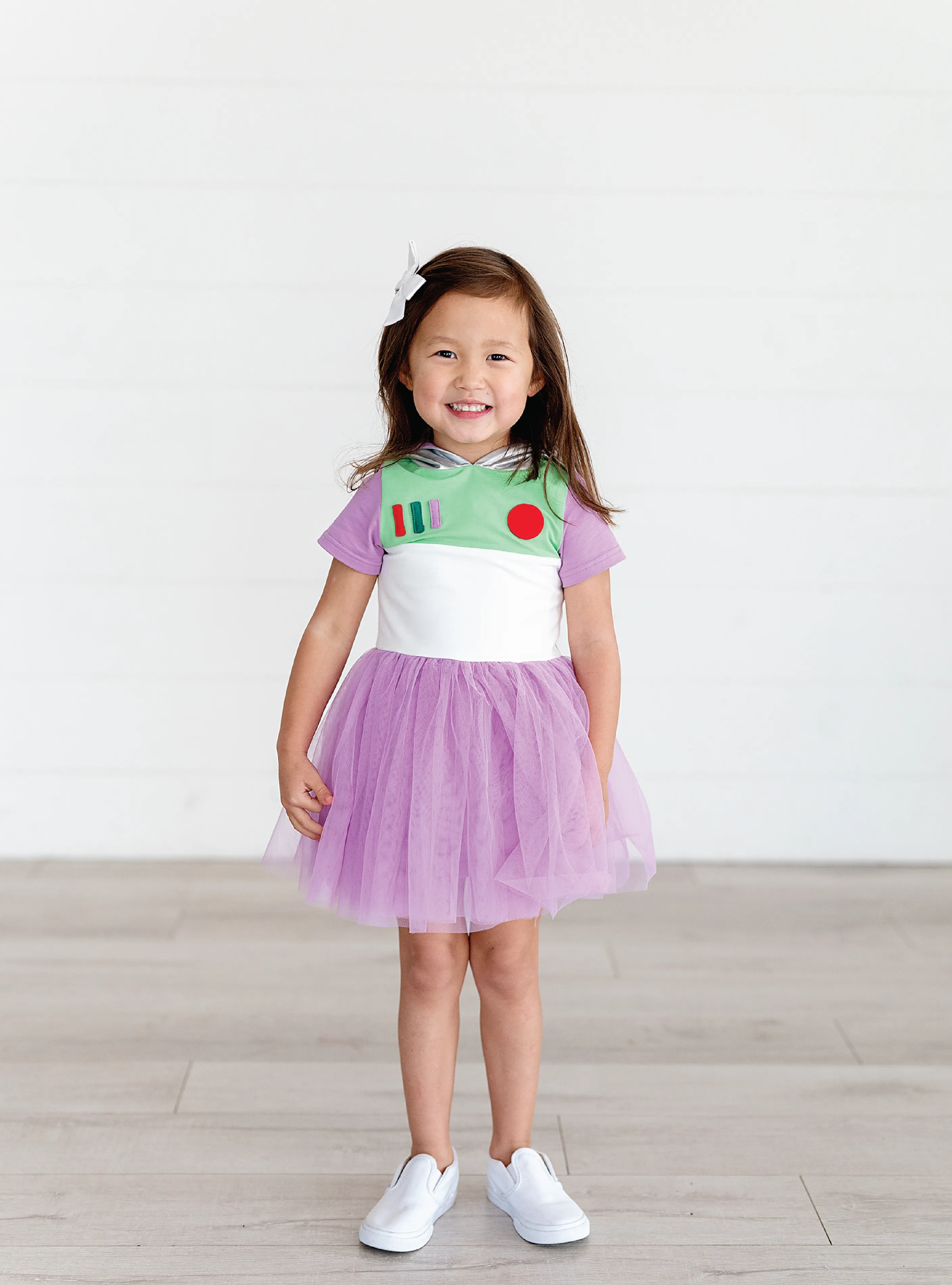 PREORDER - Metallic Hooded Purple Tutu Dress