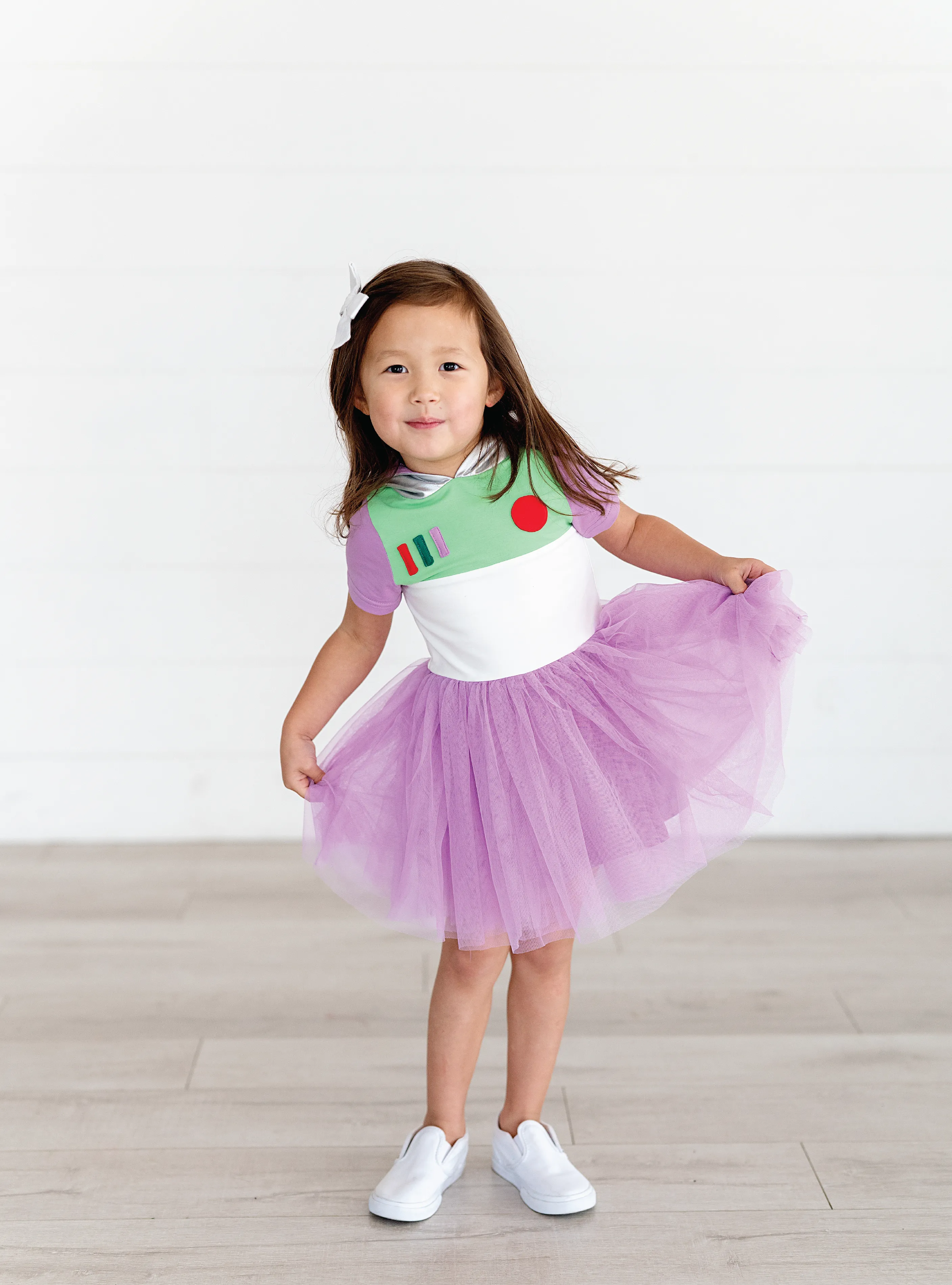 PREORDER - Metallic Hooded Purple Tutu Dress