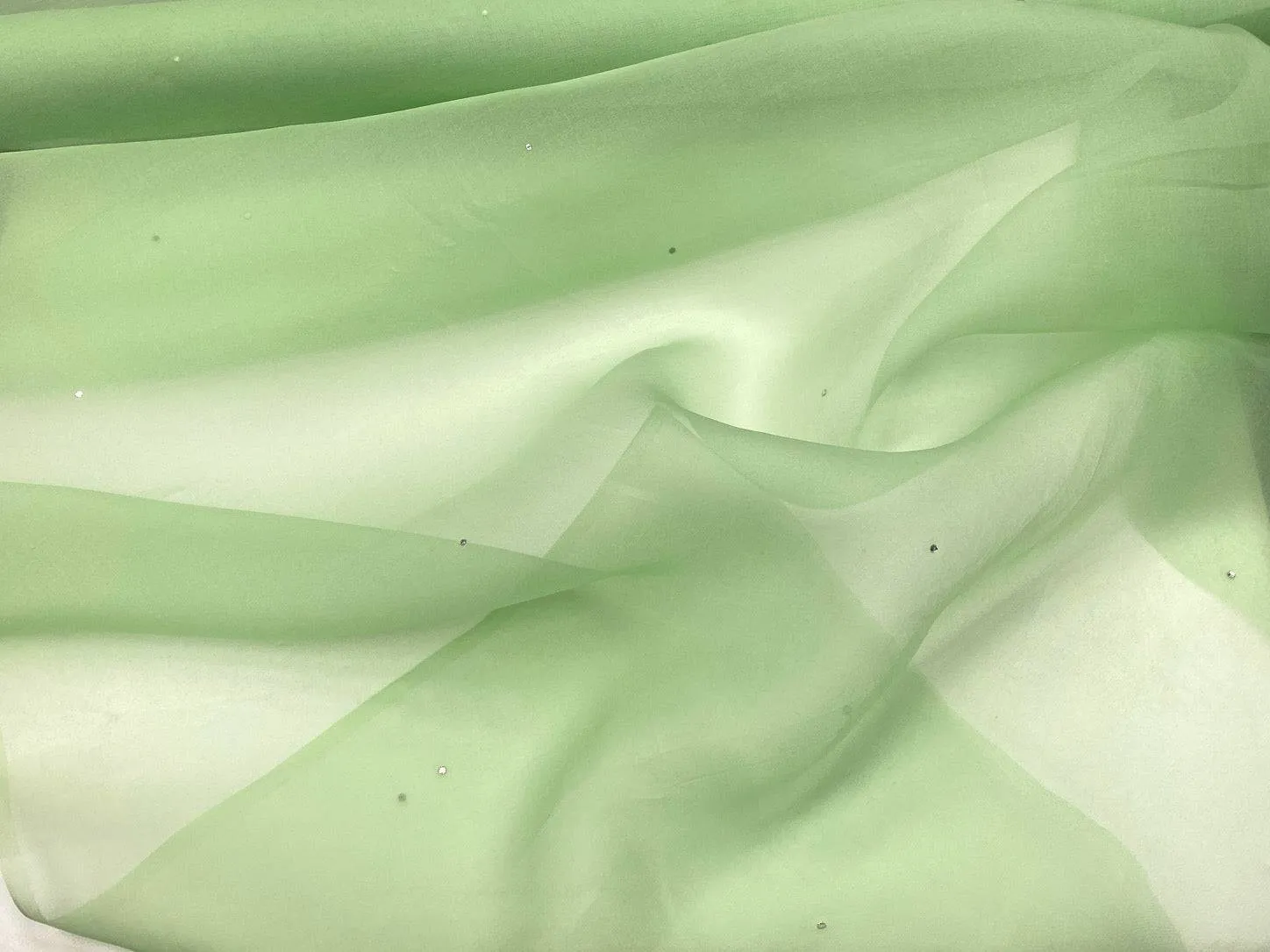 Pure Silk Organza with Crystals