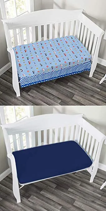 Rescue/Blue 2-Pack Fitted Crib Sheets