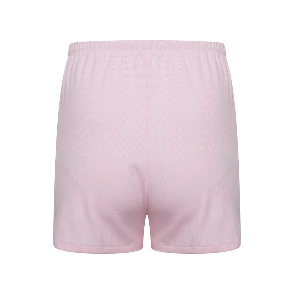 Ribbed Modal Sleep Short- Baby Pink