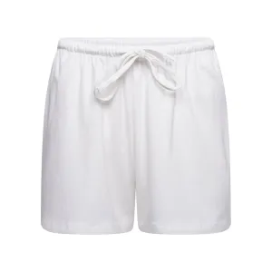 Ribbed Modal Sleep Short- White