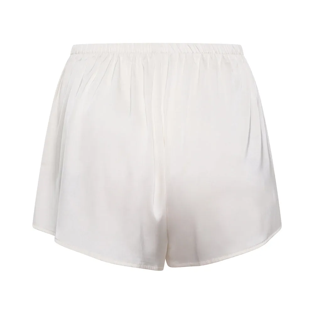 Satin Stretch Short- Ivory