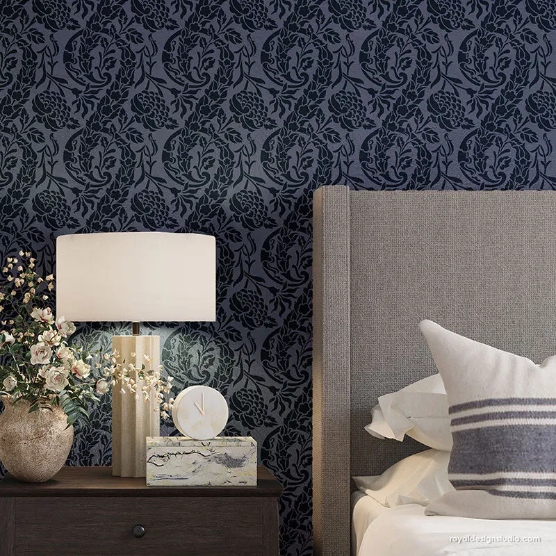 Saxony Damask Wall Stencil