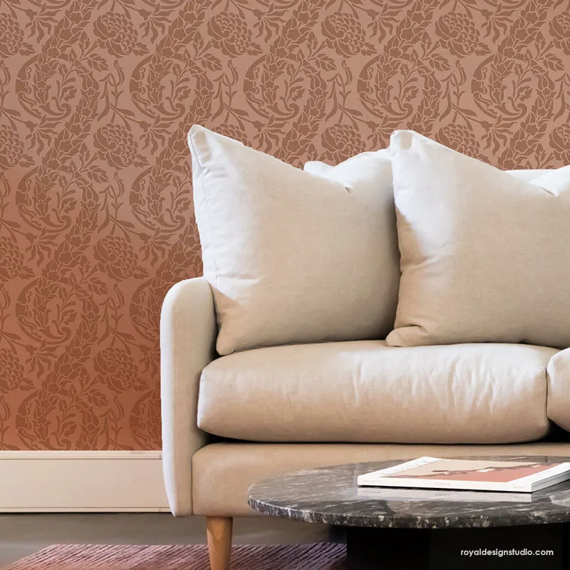 Saxony Damask Wall Stencil