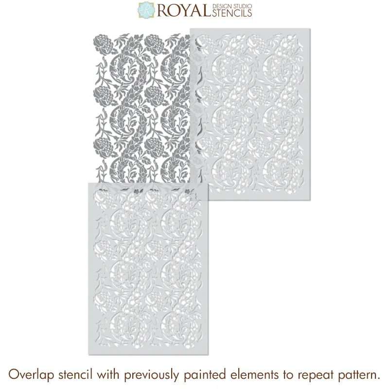 Saxony Damask Wall Stencil