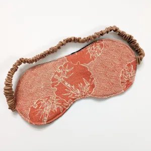 Silk Kimono Sleep Eye Mask - Pink Orange Bamboo