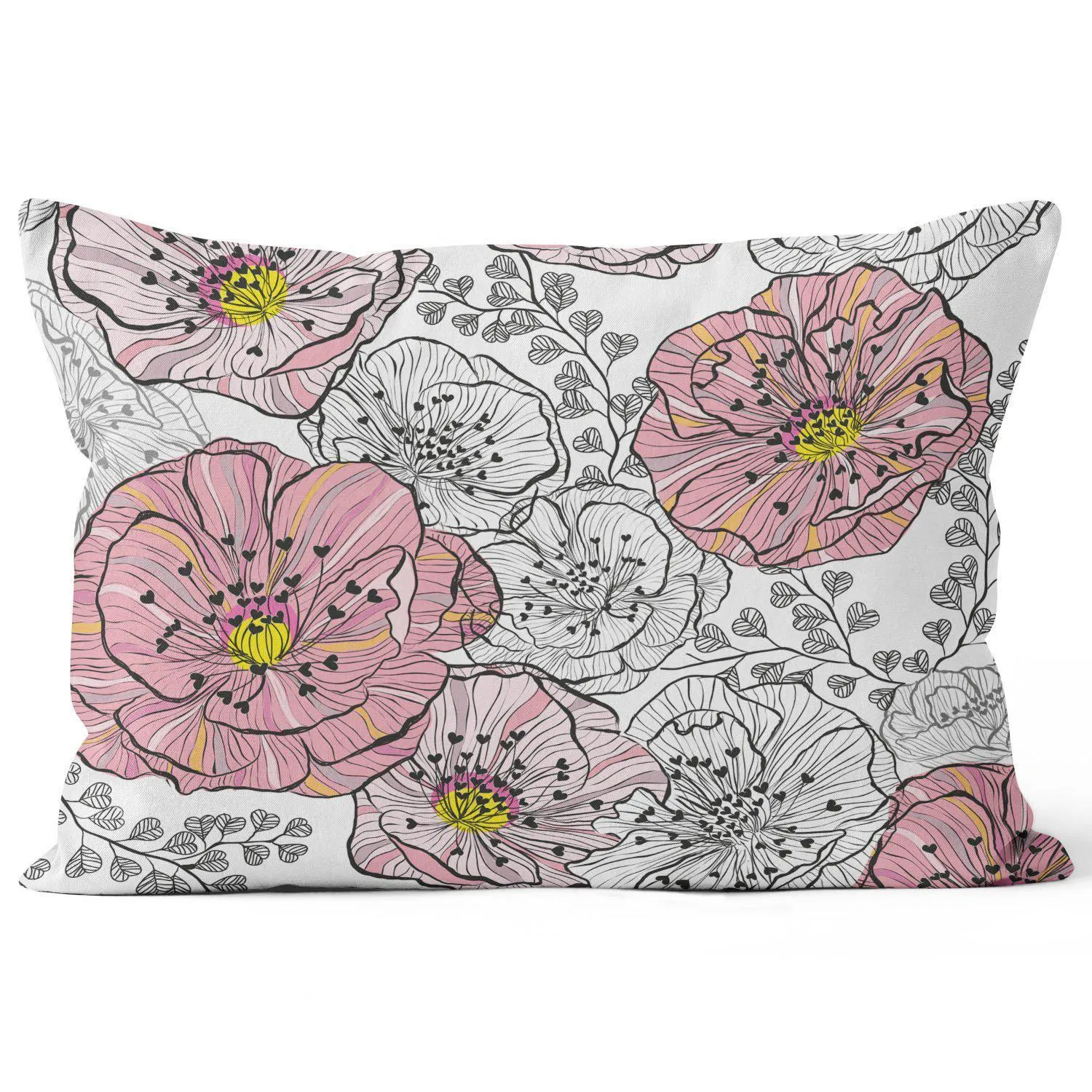 Sketch Roses - Funky Art Cushion - Paradise Garden - House Of Turnowsky Pillows