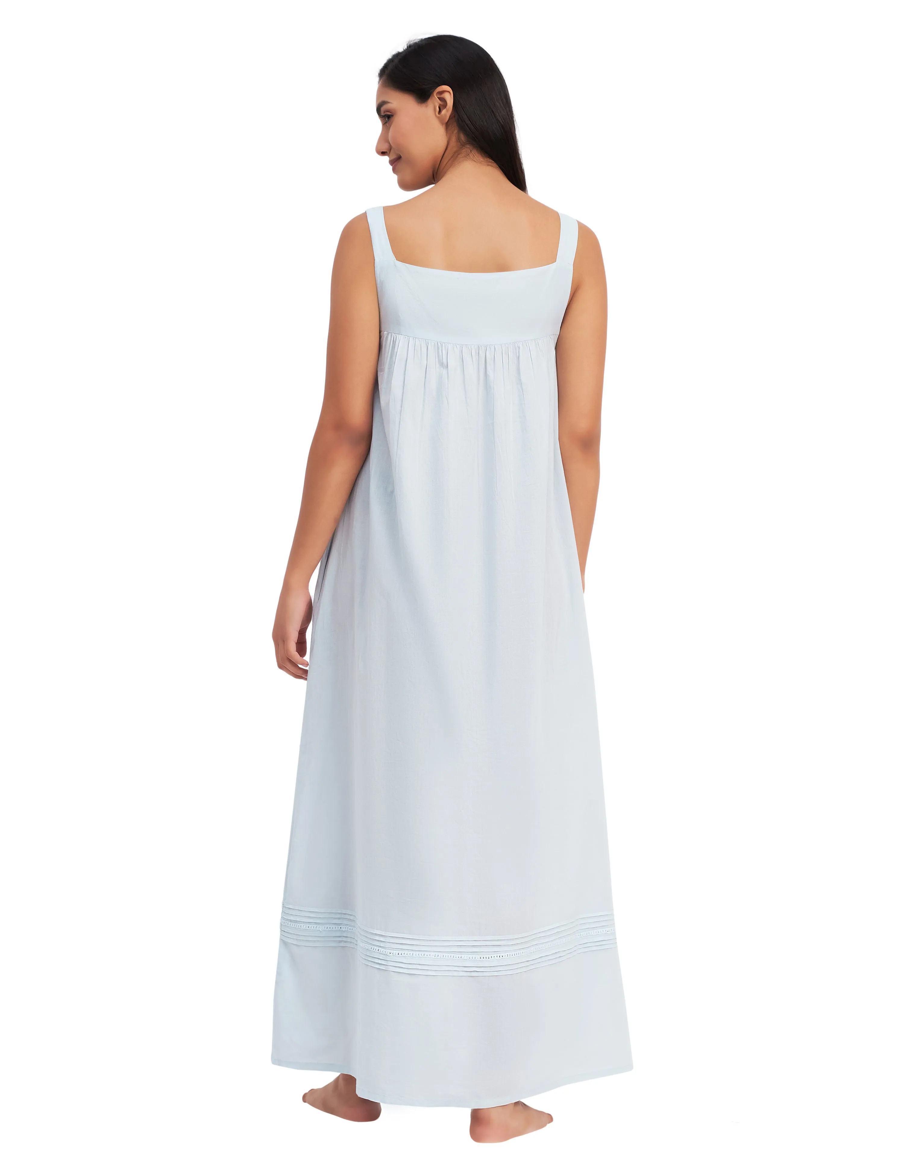 Sleeveless Cotton Victorian Maxi Dress