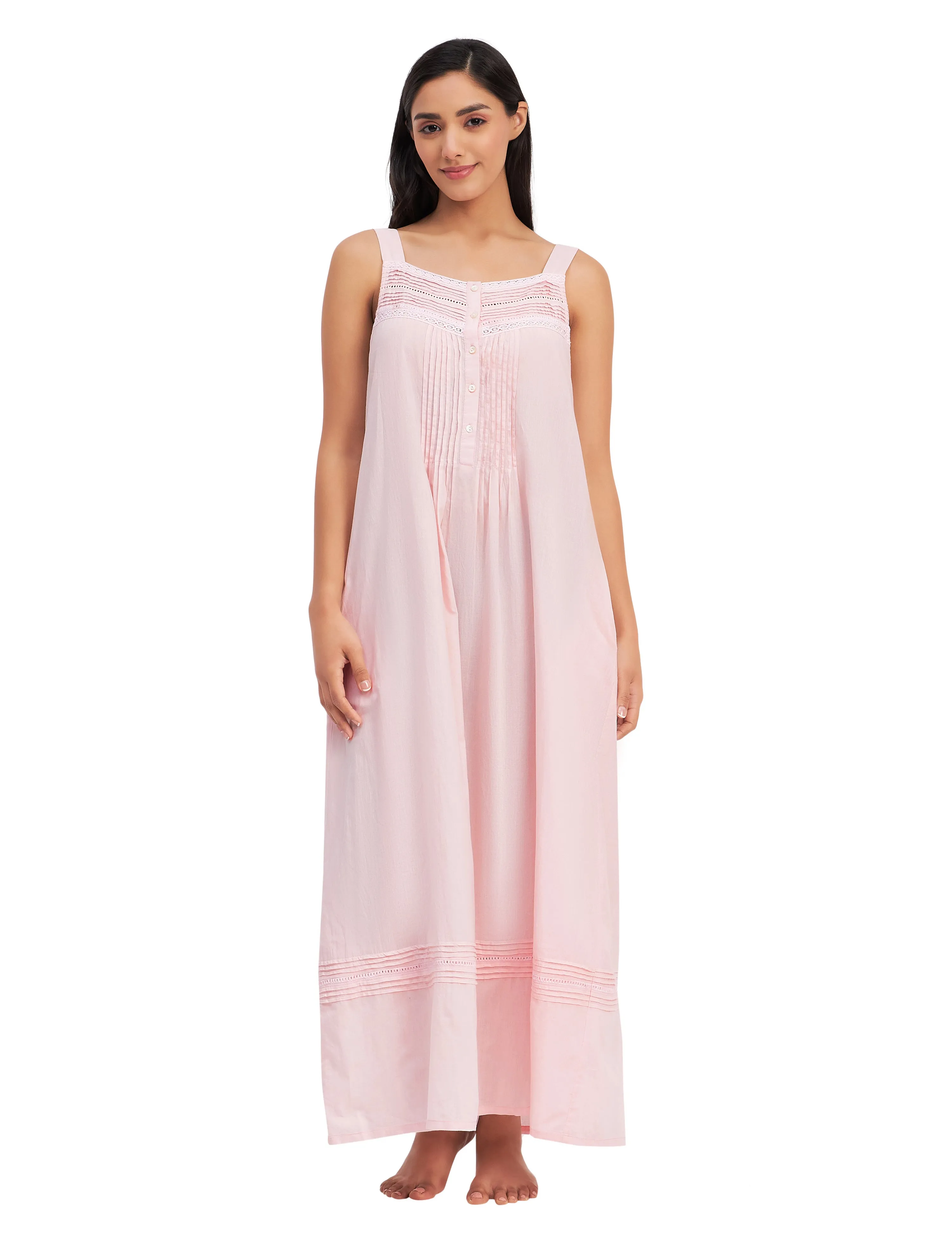 Sleeveless Cotton Victorian Maxi Dress