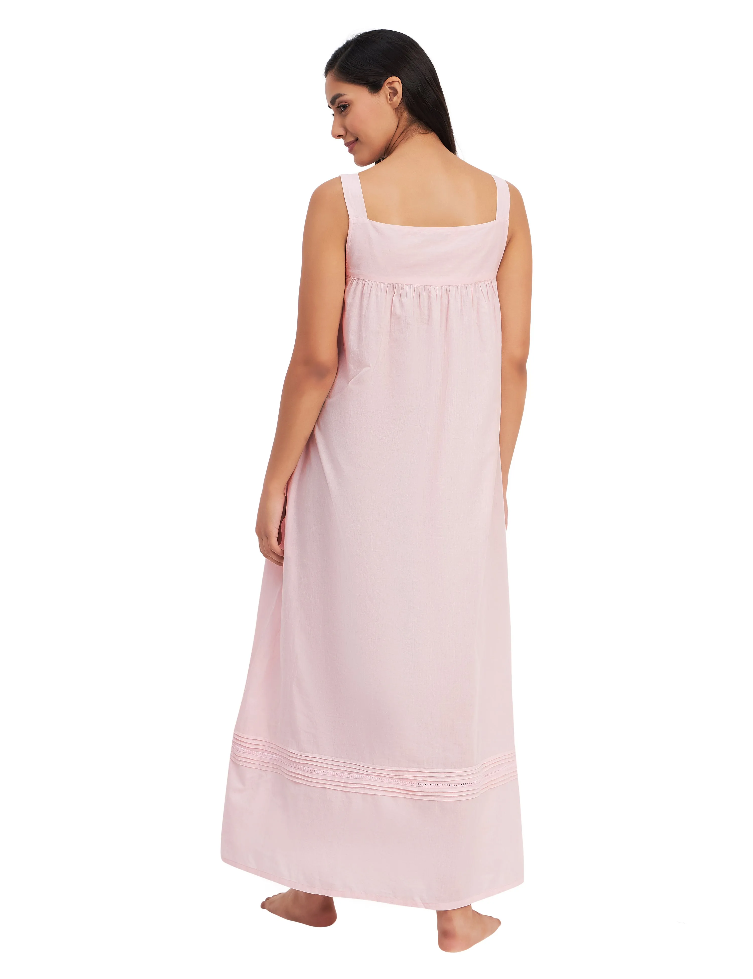 Sleeveless Cotton Victorian Maxi Dress