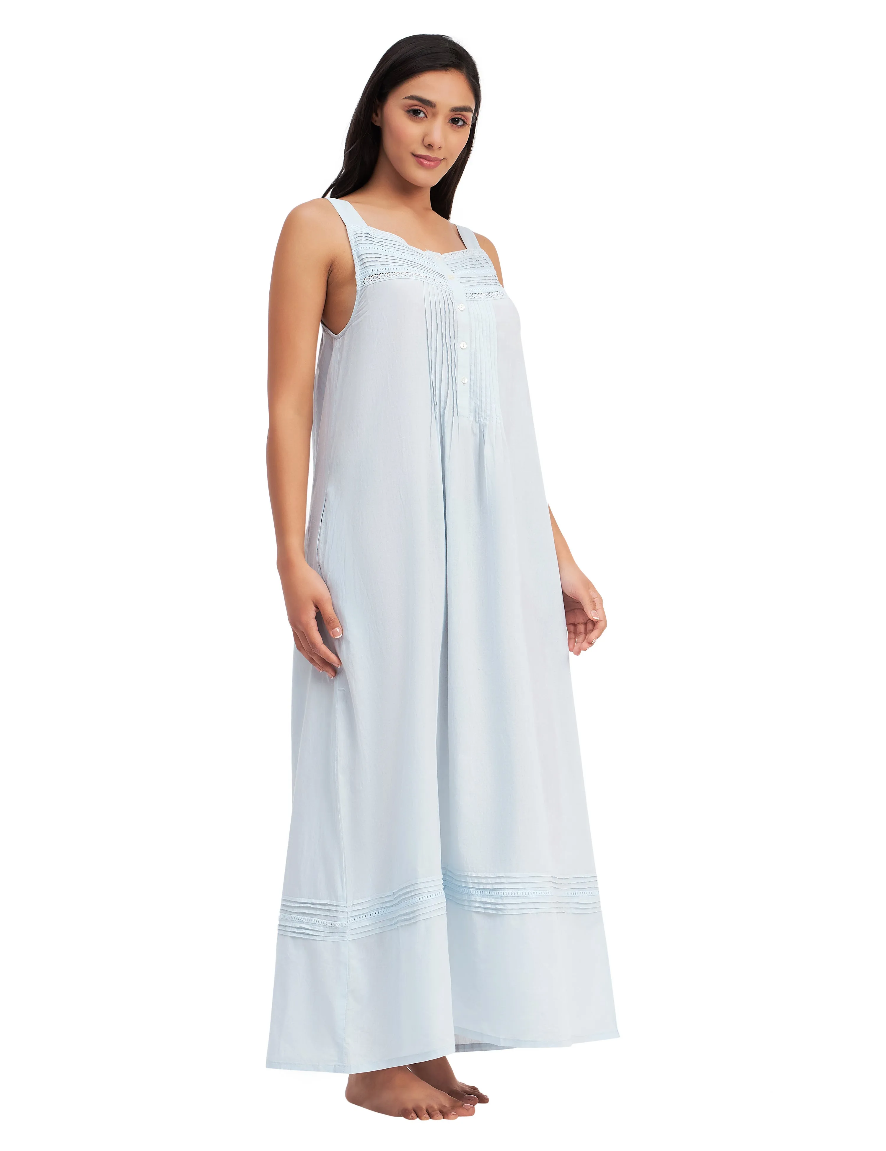 Sleeveless Cotton Victorian Maxi Dress