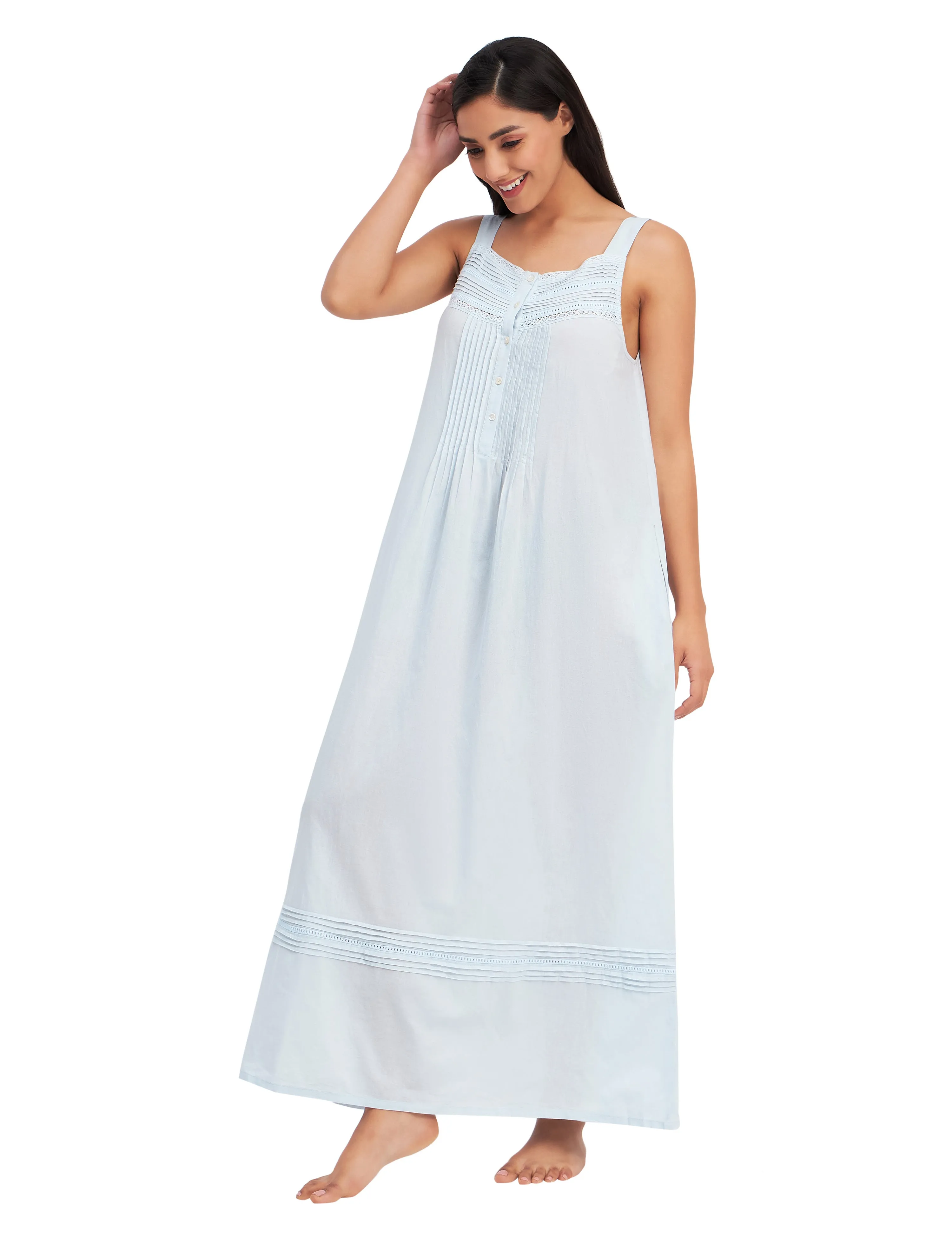 Sleeveless Cotton Victorian Maxi Dress