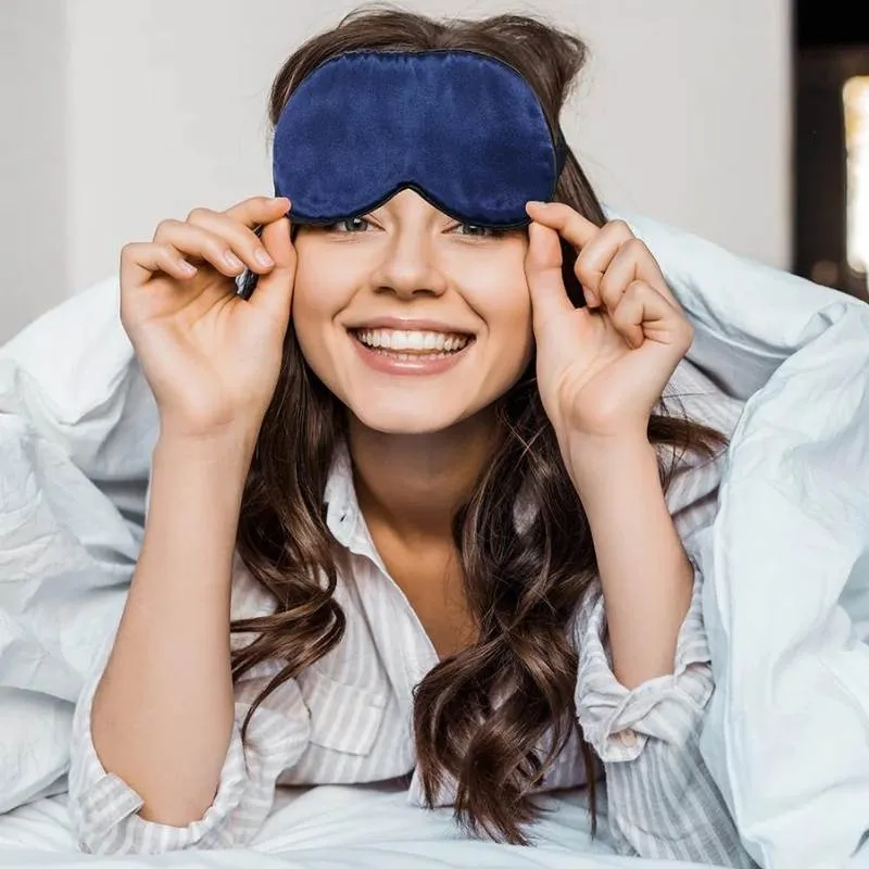 Softouch 100% Silk Sleep Navy Eye Mask