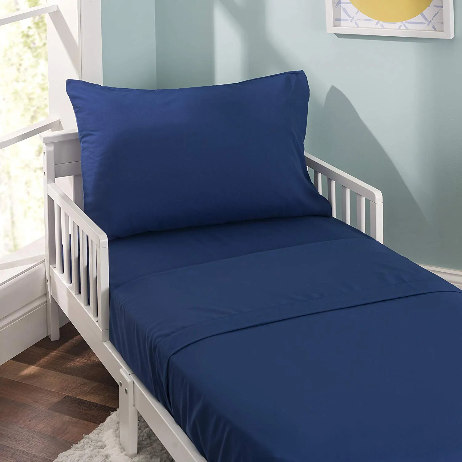 Solid Navy 3-Piece Toddler Sheet Set