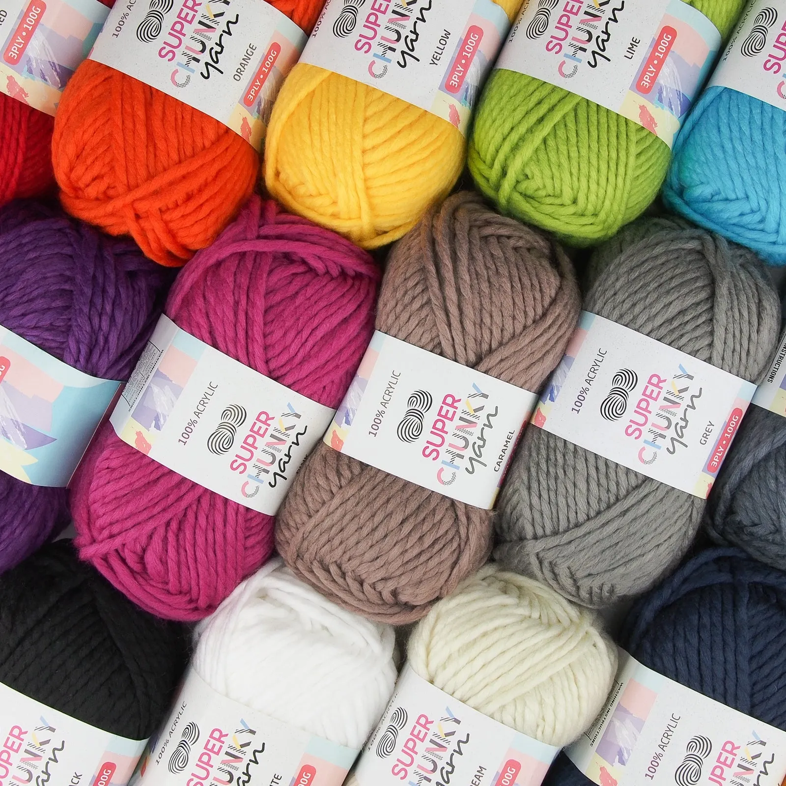 Super Chunky Acrylic Yarn 100g