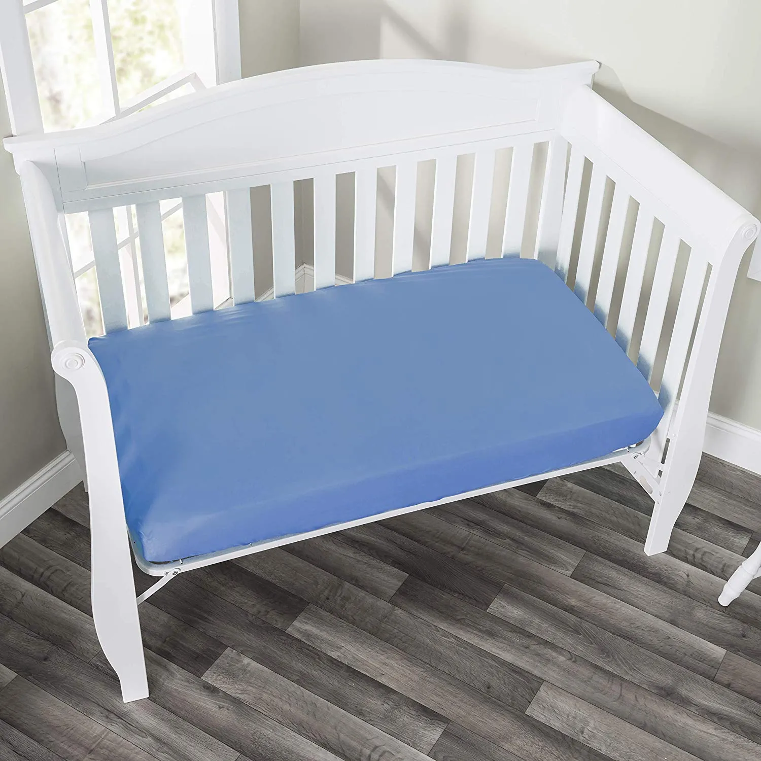 Train/Light Blue 2-Pack Fitted Crib Sheets