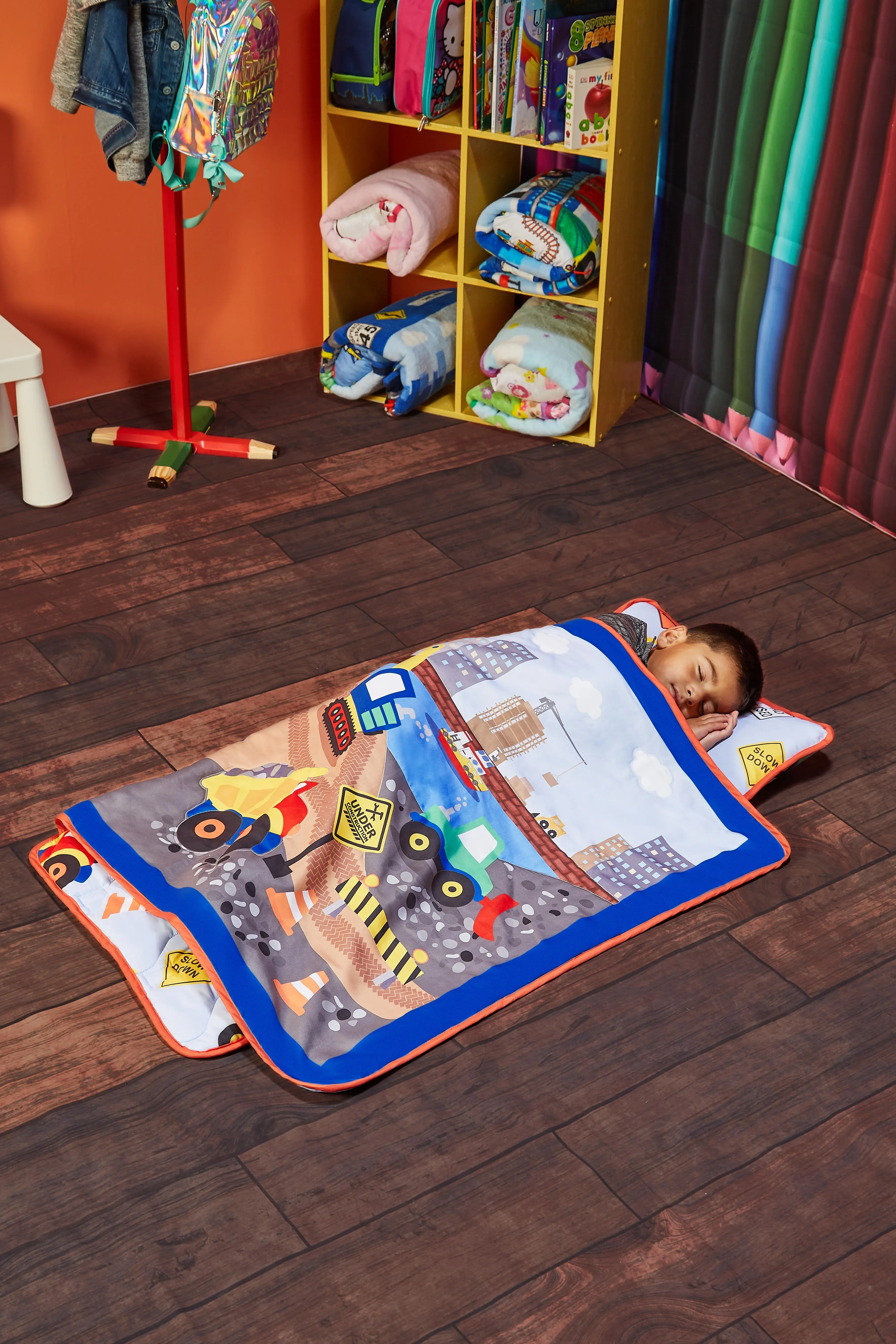 Under Construction Toddler Nap Mat with Pillow