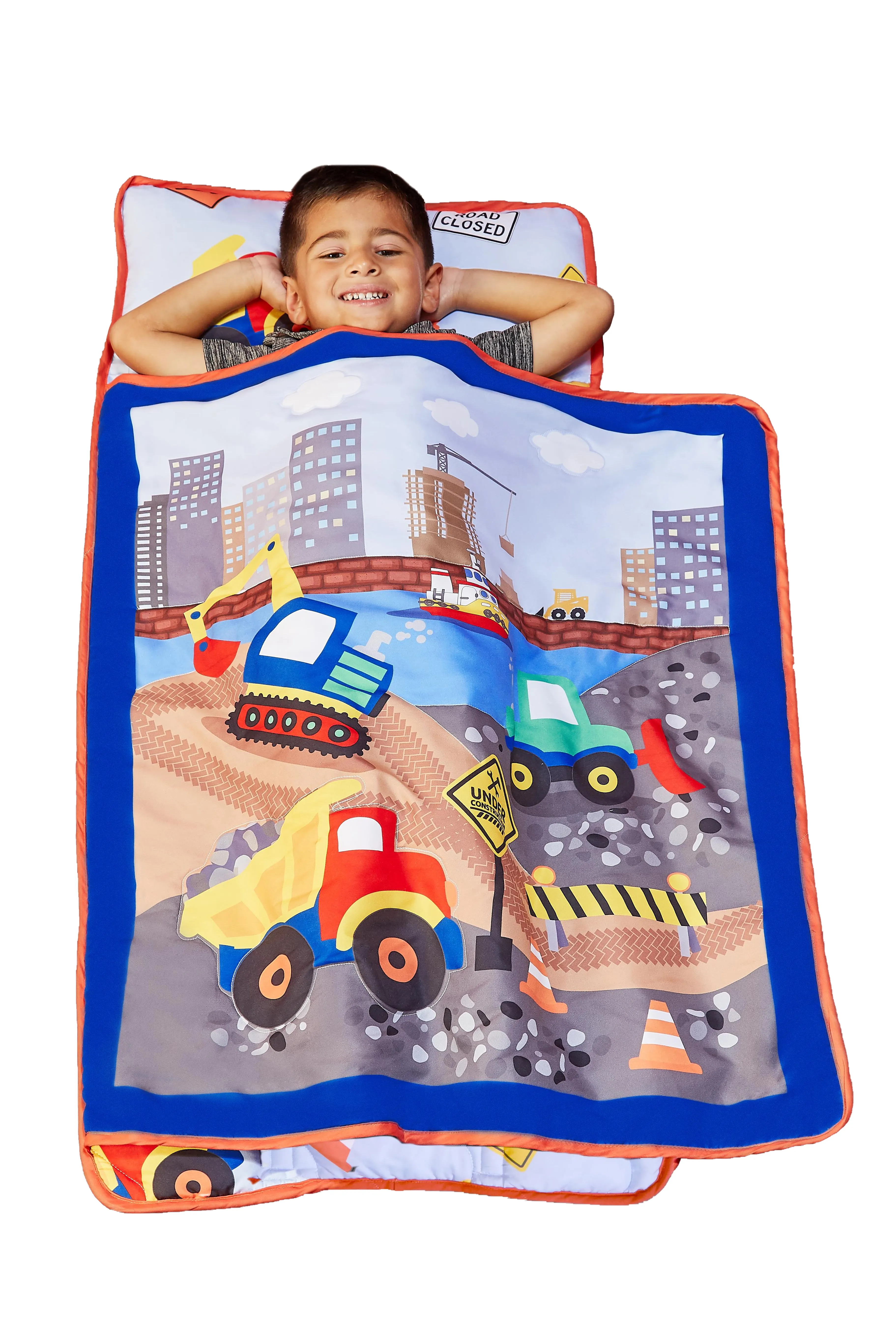 Under Construction Toddler Nap Mat with Pillow