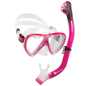 Used Cressi Ikarus Mask with Orion Dry Snorkel Combo - Translucent Pink