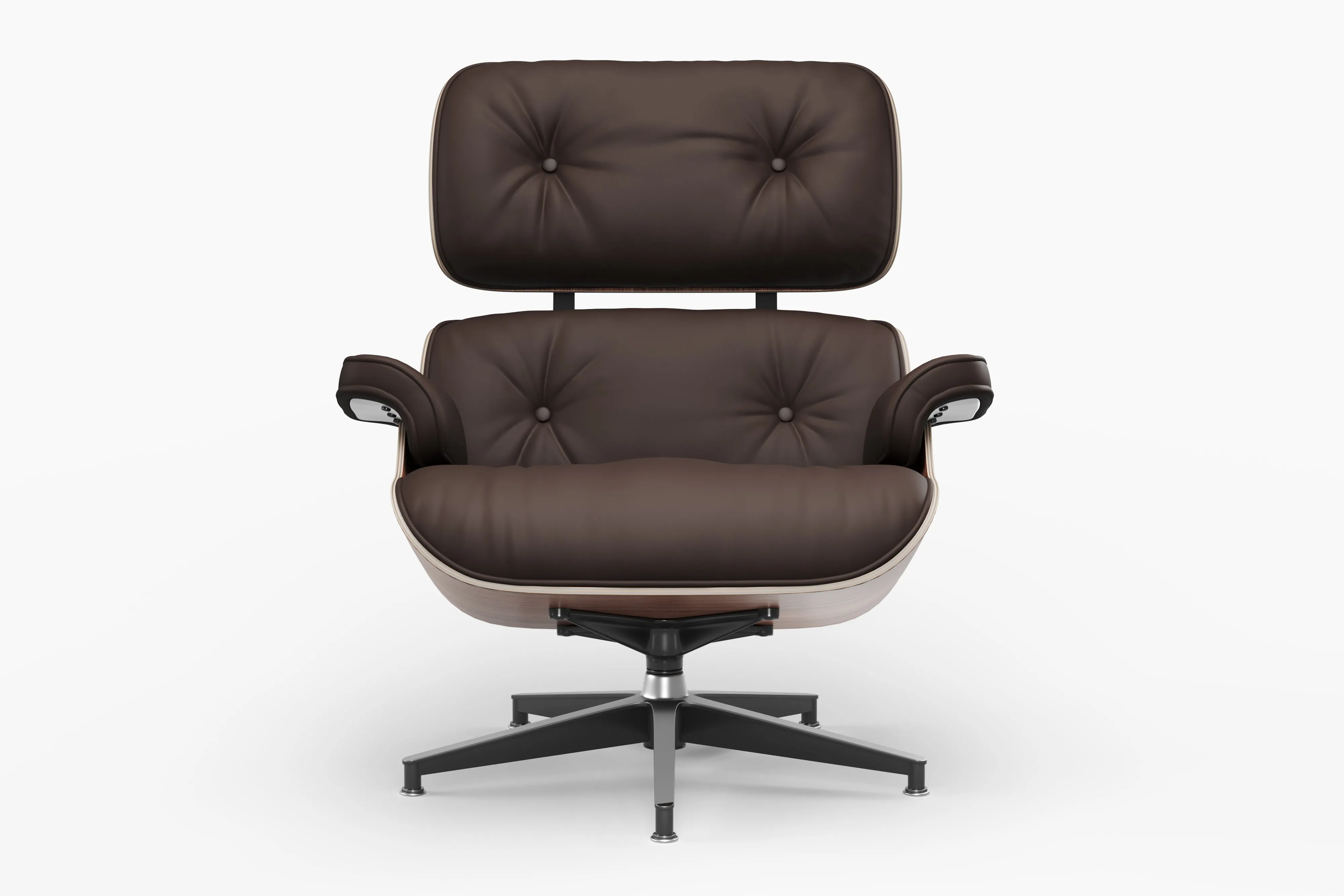 Valencia Armoni Eames Replica Top Grain Leather Lounge Chair & Ottoman, Dark Chocolate