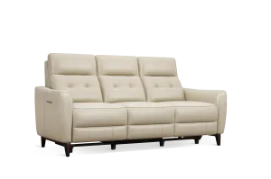 Valencia Elena Leather Three Seats Power Recliner Sofa, Cream