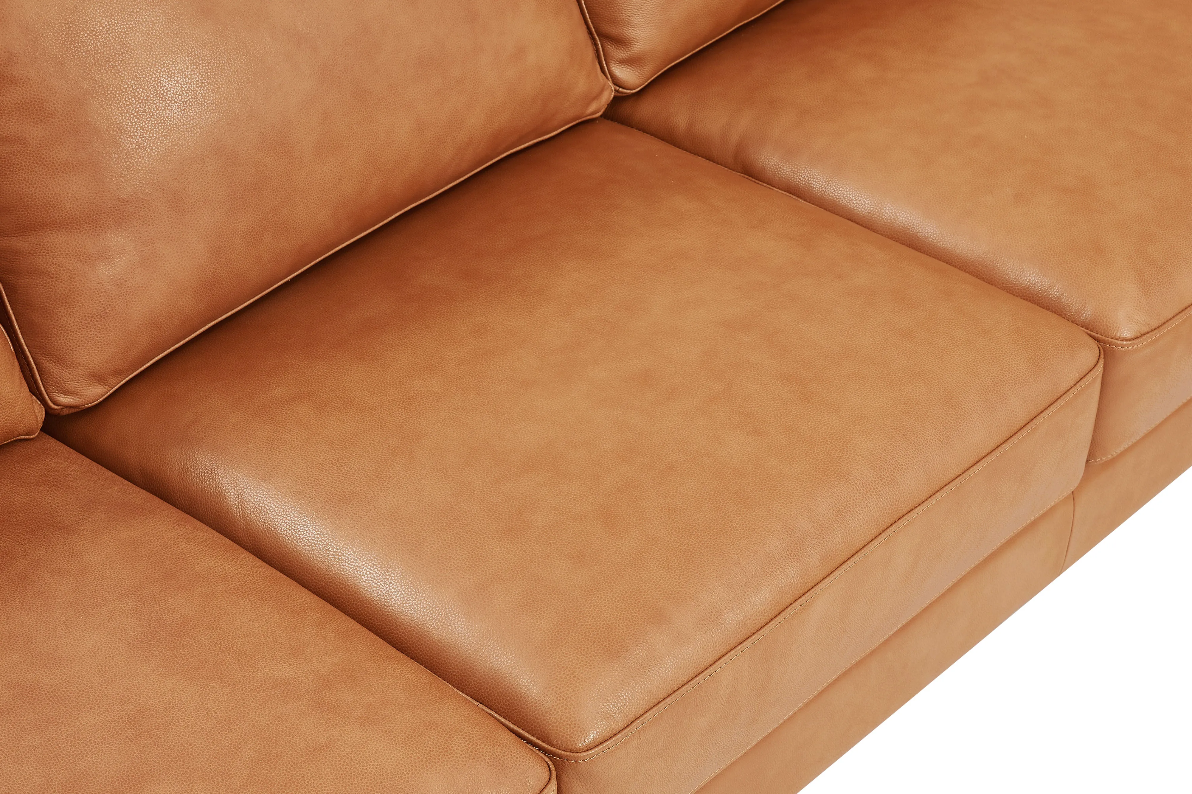 Valencia Grosseto Top Grain Leather Sofa, Three Seats, Cognac