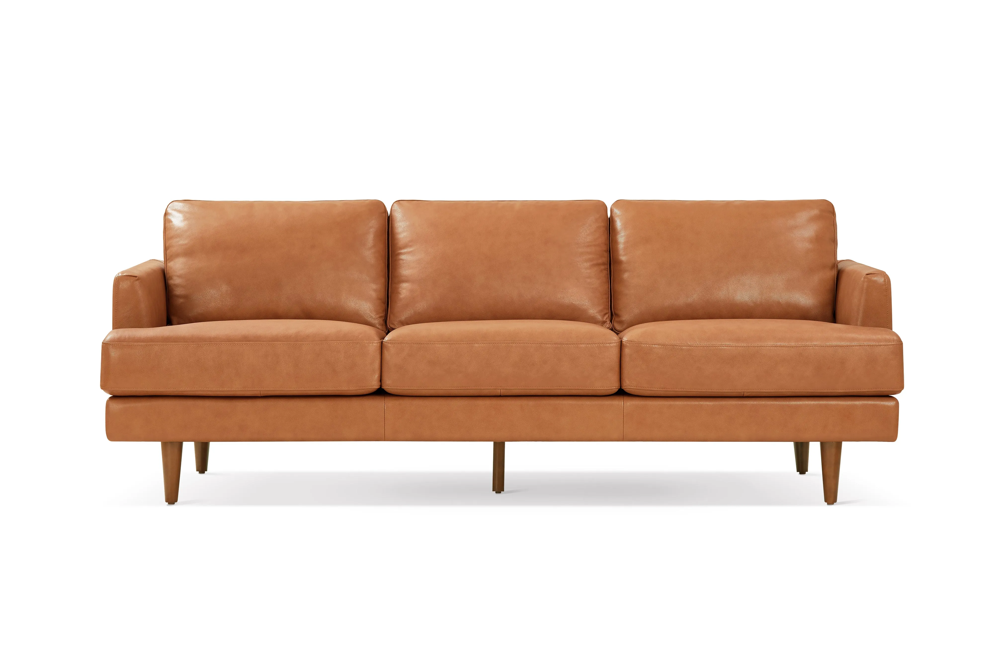 Valencia Grosseto Top Grain Leather Sofa, Three Seats, Cognac