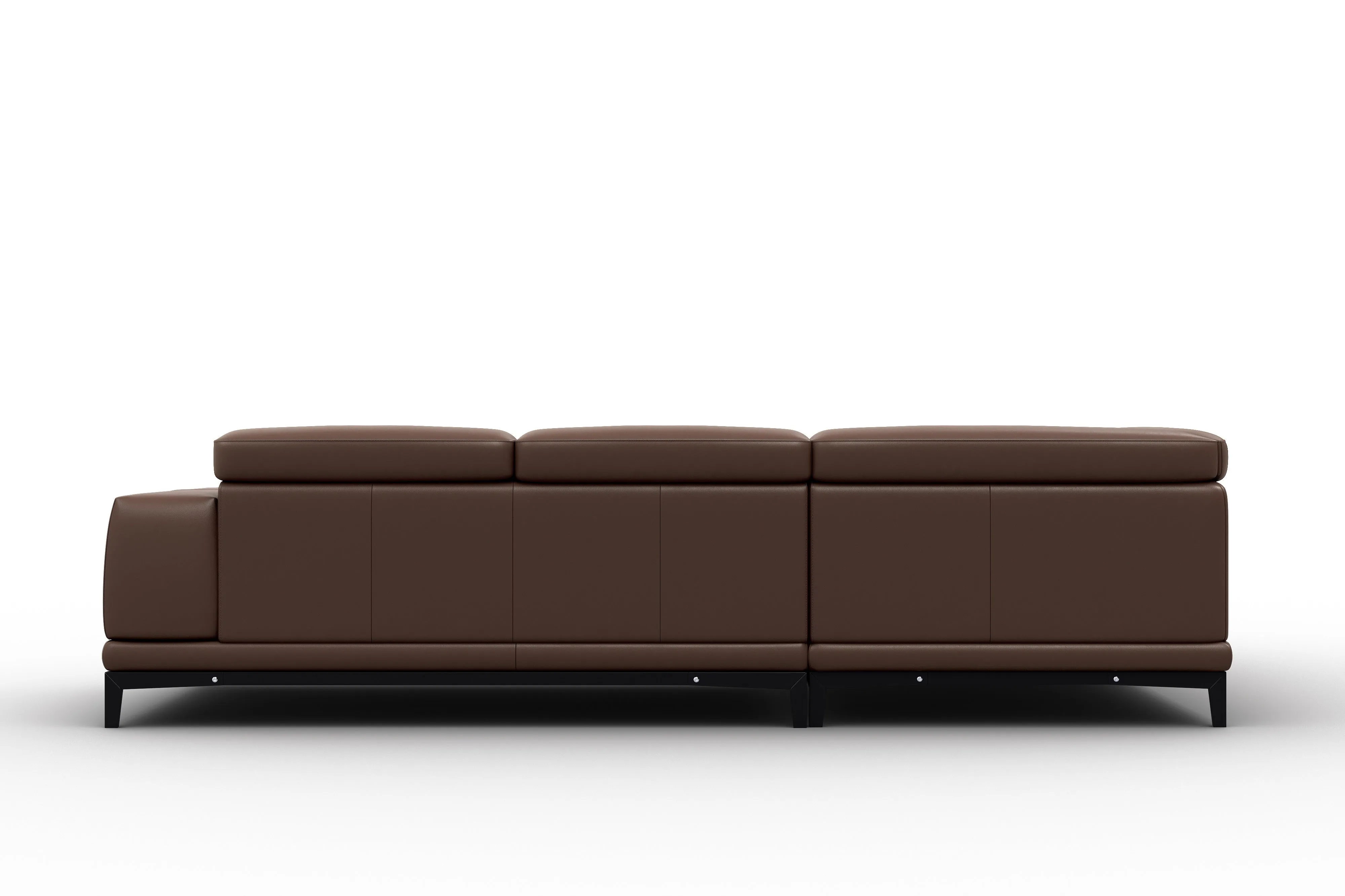 Valencia Valletta Top Grain Leather Sofa, L-Shape with Left Chaise, Dark Brown