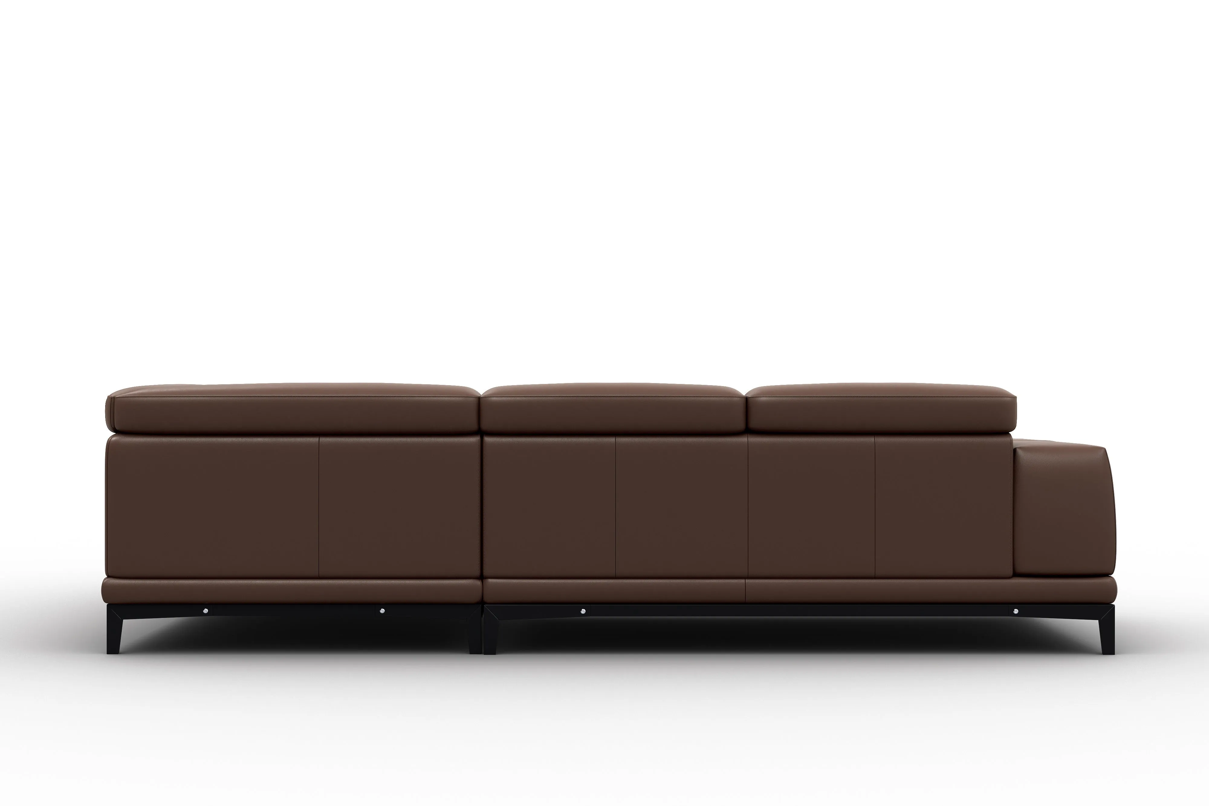 Valencia Valletta Top Grain Leather Sofa, L-Shape with Right Chaise, Dark Brown